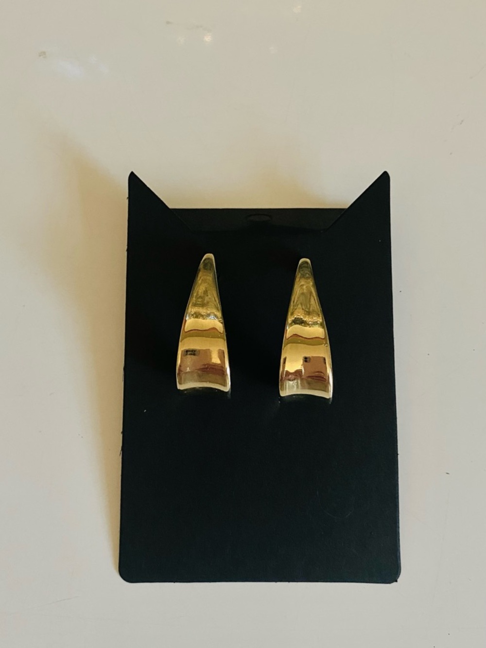 Polished Gold Tapered Hoop Earrings - Women Jewelry